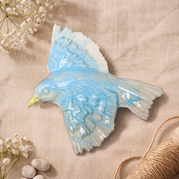 Handmade Ceramic Bird Jewelry · Statement Brooch, Ring or Necklace · OOAK Finish · Sculptural Wearable Art