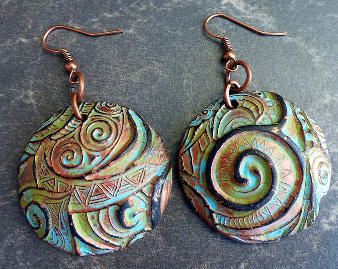 Swirls polymer clay earrings