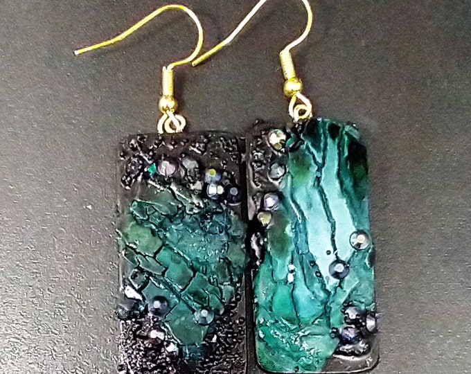 One-of-a-kind organic distressed earrings