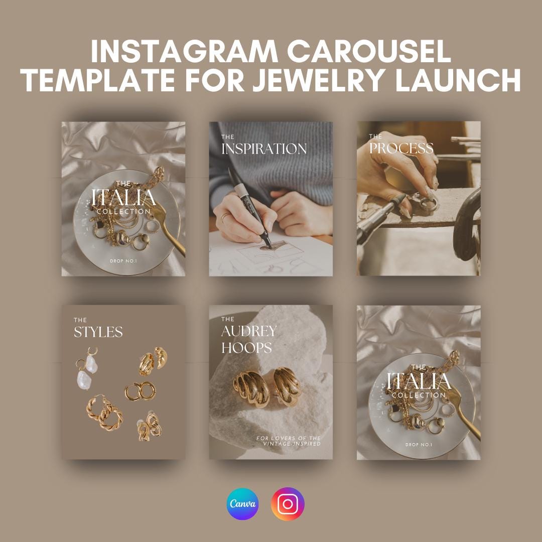 7 Editable Canva Instagram Carousel Post Templates for New Collection ...