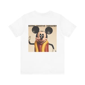 Mickey Mouse Hot Dog Tee, Funny Unisex Shirt, Disney Fan Gift, Short Sleeve Top, Cartoon Character Clothing