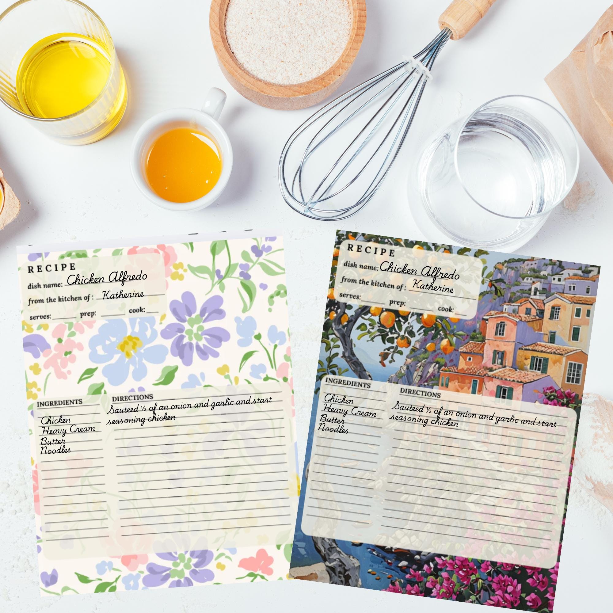 Printable Recipe Card Templates: 20 Unique Designs (digital Download ...