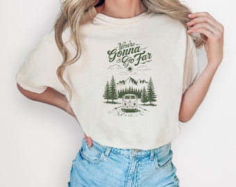 Maglietta, Maglietta grafica, Maglietta boho, Regalo per lei, Maglietta personalizzata, Maglietta personalizzata, Andrai lontano, Regali per viaggiatori, Estetica boho