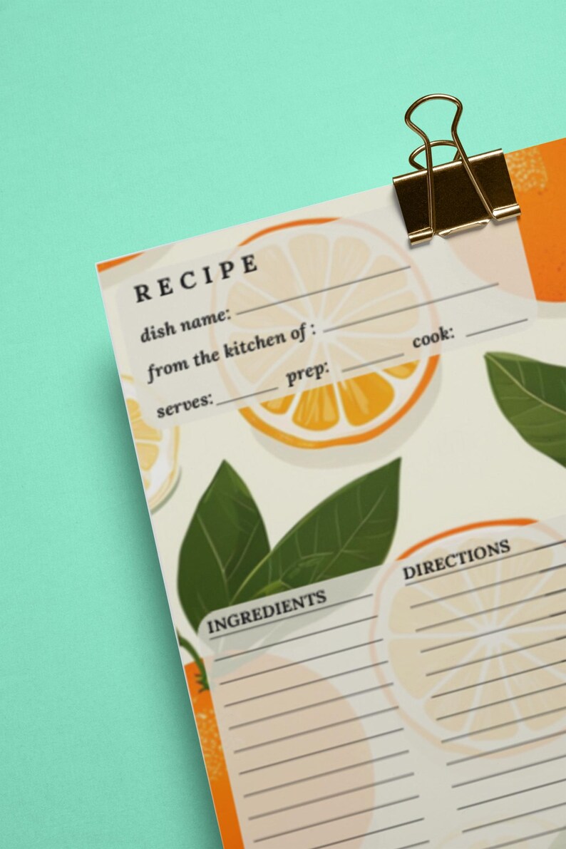 Printable Recipe Card Templates: 20 Unique Designs (digital Download ...