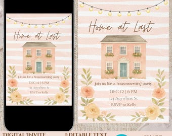 Housewarming Digital Invite, Housewarming Invitation, House Warming Invitation Digital, Housewarming Party Invitation Template Canva