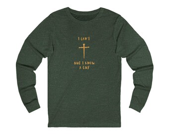 Hope Cross Minimalist Long Sleeve Tee | Faith Christian Shirt