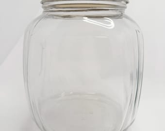 Vintage Libbey Clear Glass Pantry Jar with Tin Lid (LG 5273)