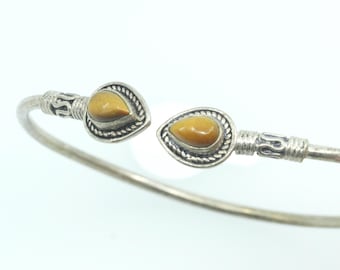 Vintage Tiger Eye Open Cuff Bracelet