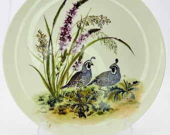 Vintage Toyo Japan California Quail Decorative Plate – Hand-Painted Porcelain