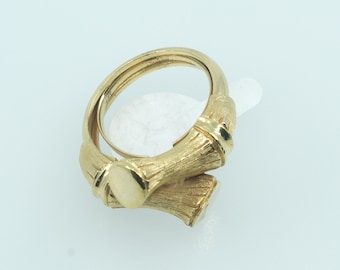 Vintage Avon Bamboo Magic Gold Tone Adjustable Ring