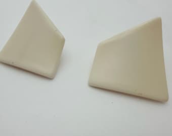 Vintage Trifari Cream Thermoset Clip-On Earrings | MCM