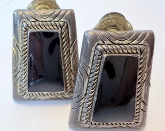 Vintage Modernist Sterling Silver Abstract Sculptural Earrings