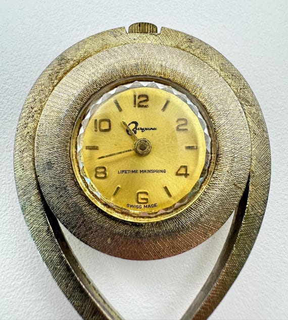 Vintage Bayron Teardrop Pendant Watch – Swiss Made Gold-tone  display picture 3