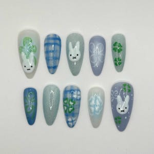 Miffy Clover Blues Press On Nails