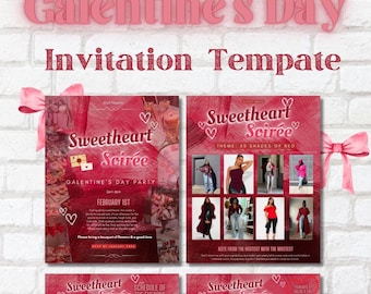 Plantilla de invitación de Galentines