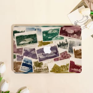 Nostalgic Literary Postcard Pattern Aesthetic MacBook Protective Case for MacBook Air 15/13,Pro 16/15/14,Ret 15/13,Apple Laptop Sleeve Cover
