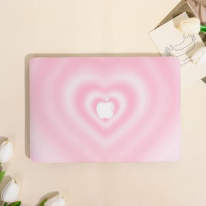 Pink Heart Expand Pattern Custom MacBook Protective Case for Mac Air 15/13,Pro 16/15/14/13,Ret 15/13,Apple Laptop Sleeve Cover,Custom Gift