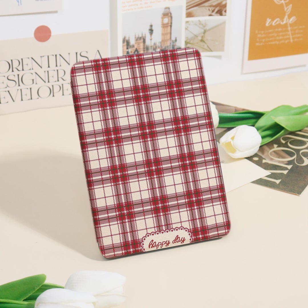 Custom Creative Red Stripe Plaid Pattern Kindle Case for Paperwhite ...