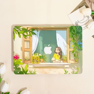 Cartoon Girl Pattern Aesthetic MacBook Protective Case for MacBook Air 15/13,Pro 16/15/14/13,Ret 15/13,Apple Laptop Sleeve Cover