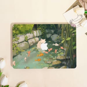 Cute Cat Lucky Goldfish Pattern Aesthetic MacBook Protective Case for MacBook Air 15/13,Pro 16/15/14/13,Ret 15/13,Apple Laptop Sleeve Cover
