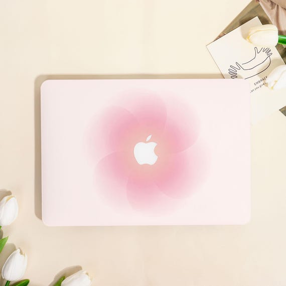 Pink Petals Gradient Pattern Aesthetic MacBook Protective Case for