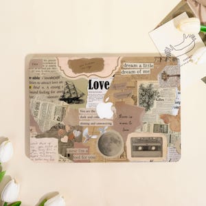 Vintage Newspaper Collage Pattern Aesthetic MacBook Protective Case for MacBook Air 15/13,Pro 16/15/14,Ret 15/13,Apple Laptop Sleeve Cover