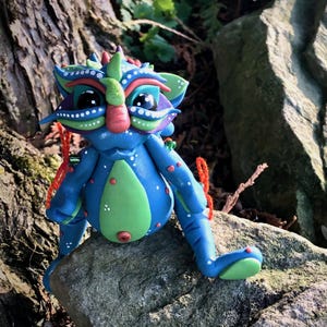Polymer Clay Dragon &#39;Flabbers&#39; Inspiriert Dragonlore - Limited Edition Handmade Sammlerstück