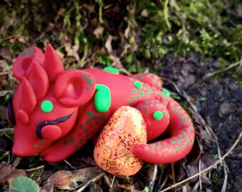 CHRISTMAS Polymer Clay Dragon GUMDROP Series - Limited Edition Christmas Holiday Collectible