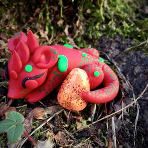CHRISTMAS Polymer Clay Dragon GUMDROP Series Limited Edition Christmas Holiday Collectible image 1