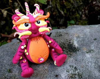 Polymer Clay Dragon 'Bristol' Inspired by Chinese Legend Folklore - Limited Edition Handmade Collectible