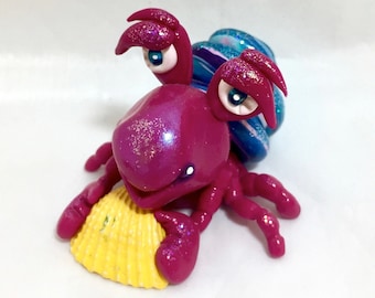 Polymer Clay OCEAN Hermit Crab Figurine