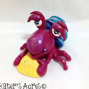 Polymer Clay OCEAN Hermit Crab Figurine image 1