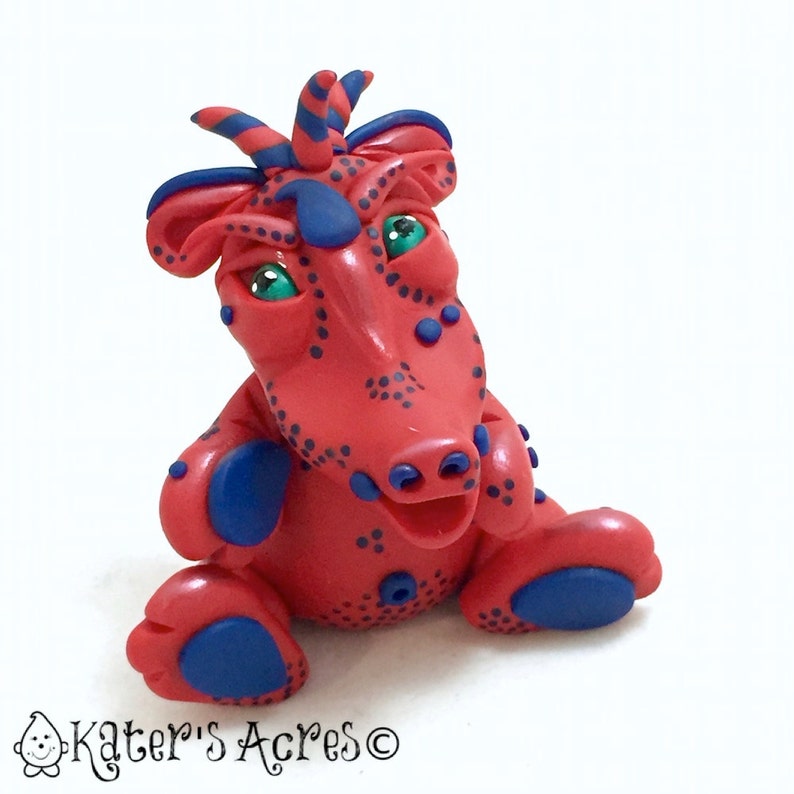 Polymer Clay Dragon 'Rider' Limited Edition Handmade Collectible image 2