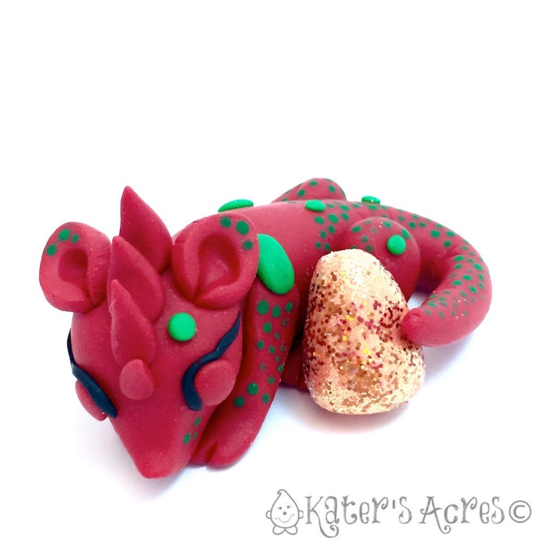 CHRISTMAS Polymer Clay Dragon GUMDROP Series Limited Edition Christmas Holiday Collectible image 2