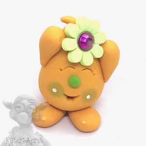 Flower Parker© Polymer Clay Character Figurine Lime Green image 1