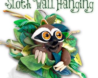 SLOTH WALL HANGING Polymer Clay Faces Tutorial by Katie Oskin of KatersAcres