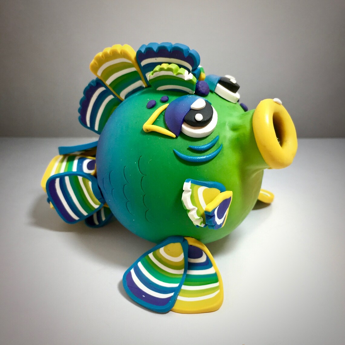 Polymer Clay Puffed Fish Tutorial by Katie Oskin of Etsy