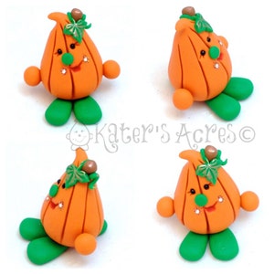 Pumpkin PARKER Figurine Polymer Clay Whimsical Character Figure image 4