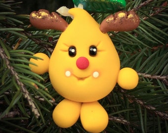 CHRISTMAS Parker REINDEER Ornament - Polymer Clay Character Tree Ornament