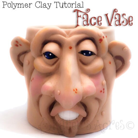 Polymer Clay Face Vase Tutorial Learn How to Sculpt a Etsy