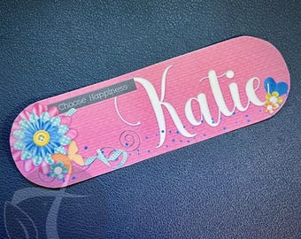 PINK SPRING FLOWERS - Feeding Tube Pump Sticker for Infinity Pump - Customizable with Your Name - Made to Order