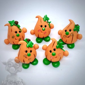 Pumpkin PARKER Figurine Polymer Clay Whimsical Character Figure image 1