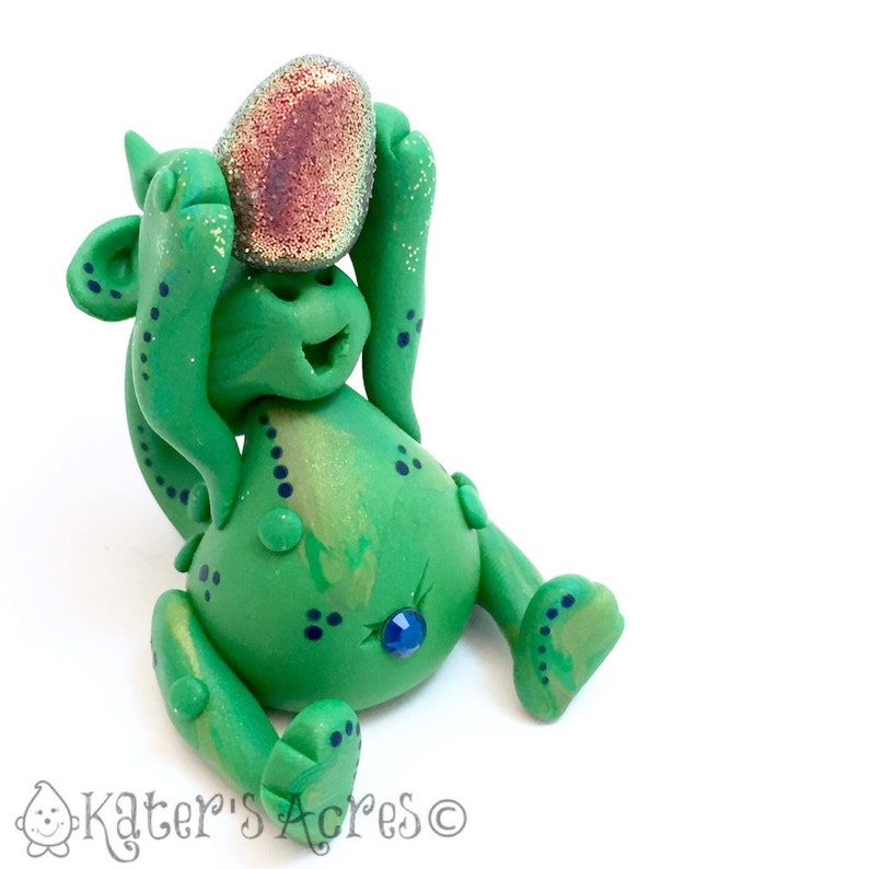 CHRISTMAS Polymer Clay Dragon GUMDROP Series Limited Edition Christmas Holiday Collectible image 2