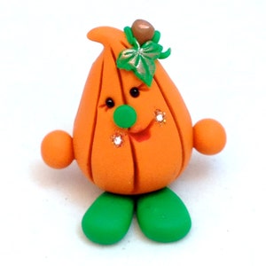 Pumpkin PARKER Figurine Polymer Clay Whimsical Character Figure image 2
