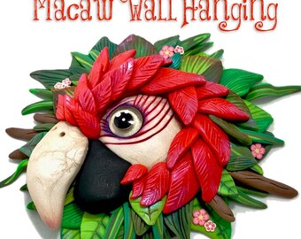 MACAW WALL HANGING Polymer Clay Faces Tutorial by Katie Oskin of KatersAcres