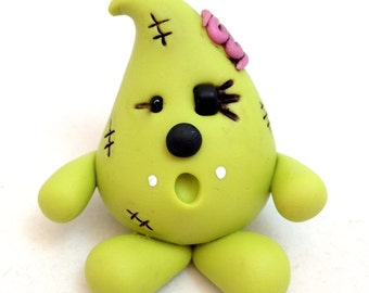 Zombie PARKER Figurine - Polymer Clay Whimsical Character Figure