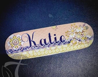 Spring DAISIES - Happiness & Joy Feeding Tube Pump Sticker for Infinity Pump - Customizable with Your Name - Made to Order