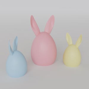 Easter Decor 3D Print File Easter Egg Bunny STL 3D Print Cute Rabbit Egg Decor Figurine Easter Gift