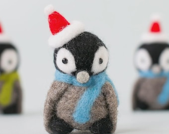 Pingüino bebé de fieltro, adorno navideño de fieltro