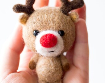 Adorno navideño de reno, juguete navideño de fieltro, decoración navideña de ciervos